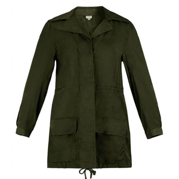 CUBIC Cargo Jacket Lightweight Fabric in Military Green Size Medium US 6 NWT - Picture 2 of 9